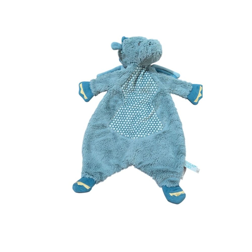 Douglas Baby Plush Dragon Lovey Security Blanket Blue 15" Soft‎ & Cuddly  toy